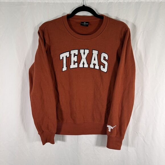 Colosseum Athletics Sweaters - Texas Longhorns Sweater Women's Small Orange Crew Neck Wrist Patch Pullover